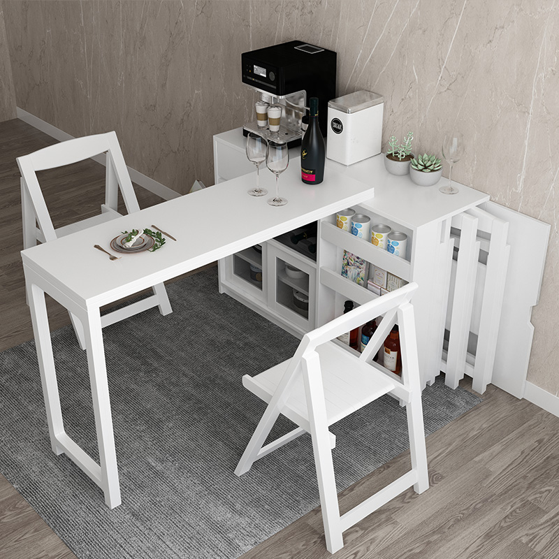 餐边柜餐桌一体组合餐边柜折叠餐桌吧台一体组合可伸缩多功能小户型带