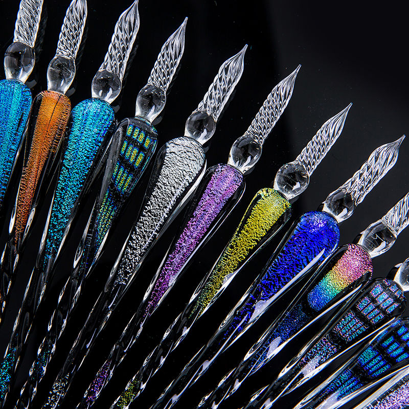 荧光笔艺术玻璃笔手工蘸水笔学生水晶笔夜光笔漫画沾水笔礼品笔 普通