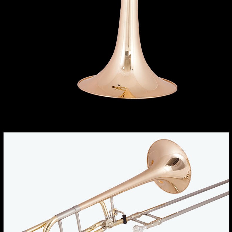 美国42bo长号大喇叭口金铜磷铜白铜b转f调次中音拉管乐器 磷铜(次中音