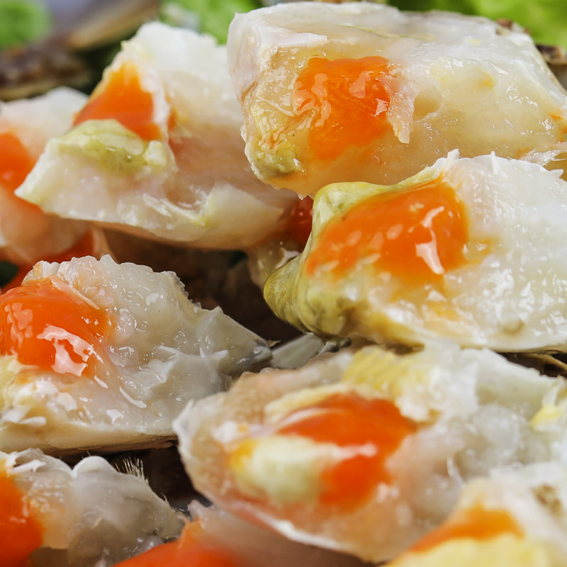 红膏蟹肉腌制醉蟹梭子蟹即食全肉呛蟹700g罐装螃蟹肉咸蟹块