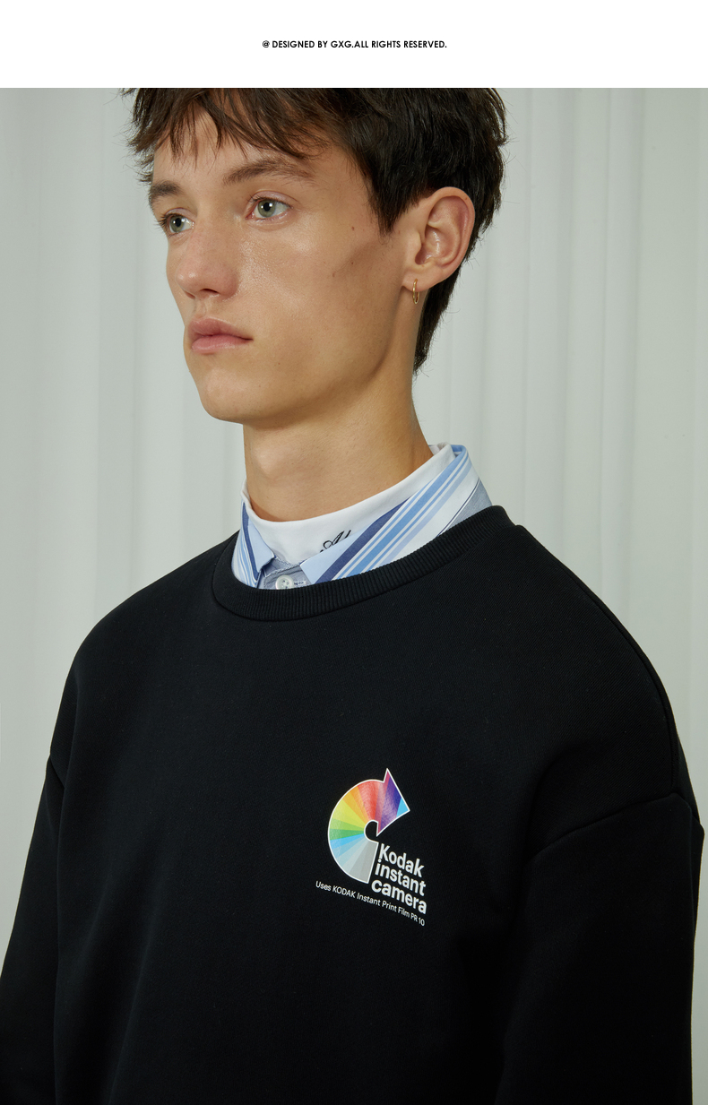 黑色 165/s品牌: gxg 商品名称:gxg x kodak柯达款秋季字母黑色休闲