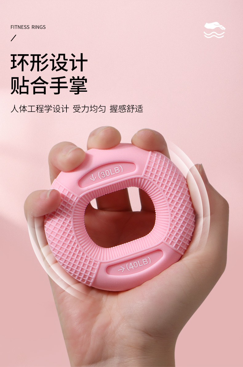 硅胶握力圈女式专业练手力量手劲手指握力环男握力器天空蓝双握力1020