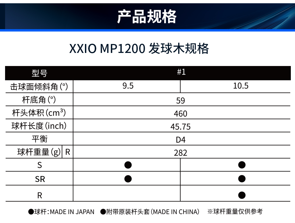 【闪电直发】xxio/xx10 mp1200 高尔夫球杆男士一号木 开球木 golf
