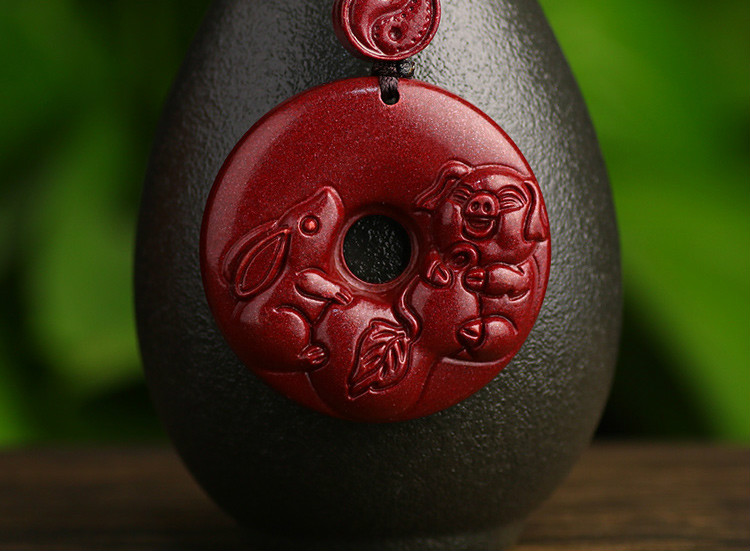 属羊化太岁 朱砂2021年属羊吊坠猪兔赐禄生肖羊化解犯冲太岁转运饰品