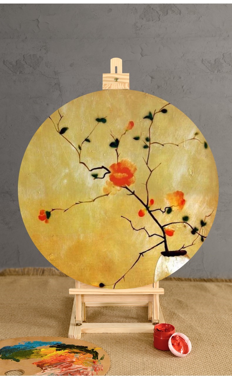 3个装 圆形油画框带画布丙烯水彩颜料油画画板材料异形大小写生工具