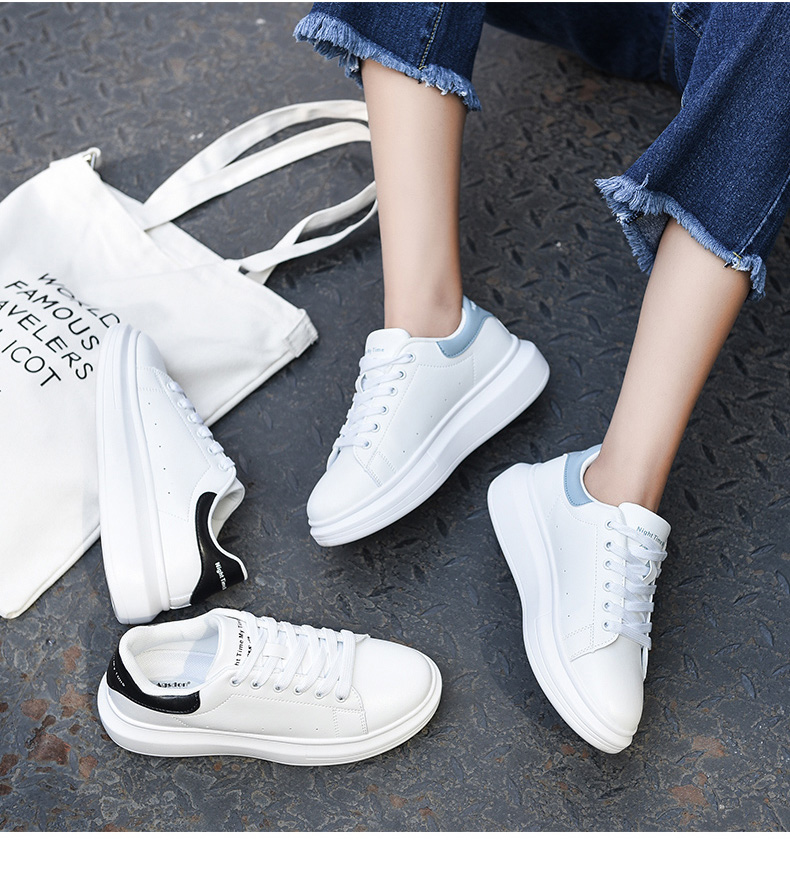 奥古狮登小白鞋女时尚厚底增高显瘦舒适百搭基础休闲鞋网红ins潮
