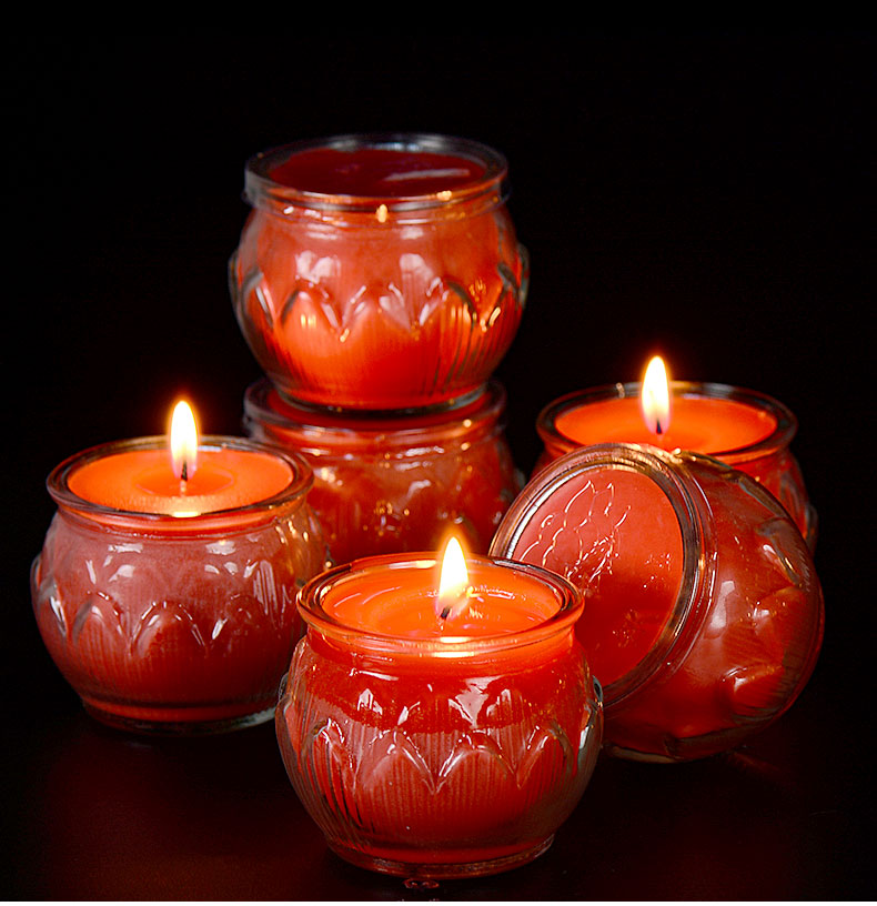 藏村24小时酥油灯居家供奉平口莲花酥油蜡烛天然植物菩提灯供佛灯长明