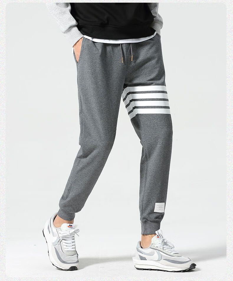 翰钦支持国货李宁寕 秋冬tb卫裤男休闲裤子大码宽松情侣潮牌四道杠