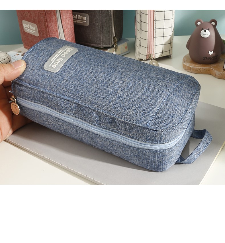 大容量帆布笔袋ins韩国简约女生可爱多功能网红少女心文具盒中学生
