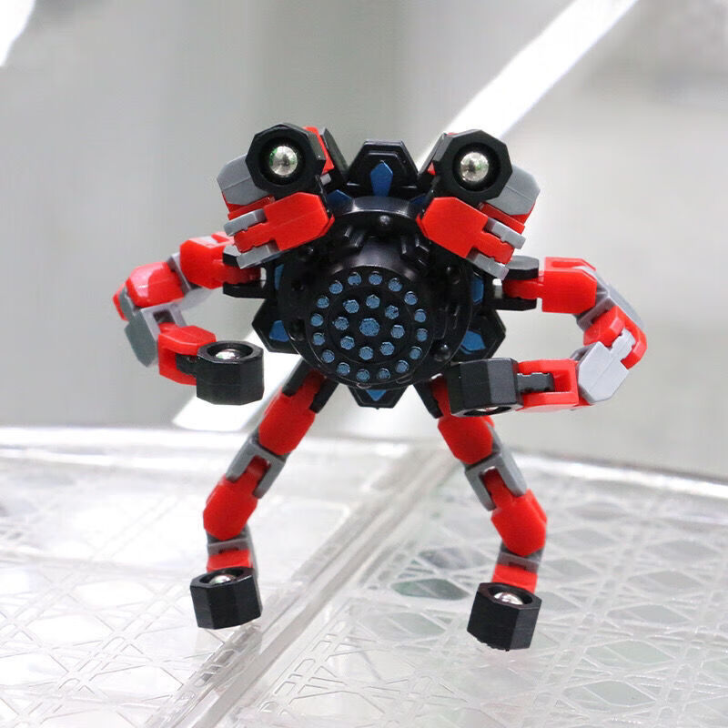 抖音同款创意礼物潮玩新奇玩具陀螺变形机器人解压发泄旋转减压 荧光