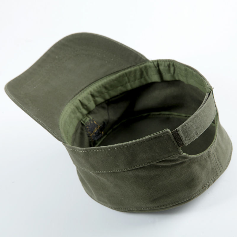 可开票军绿鹰头帽子作训帽军绿工装帽军迷户外训练遮阳平顶帽 黑鹰