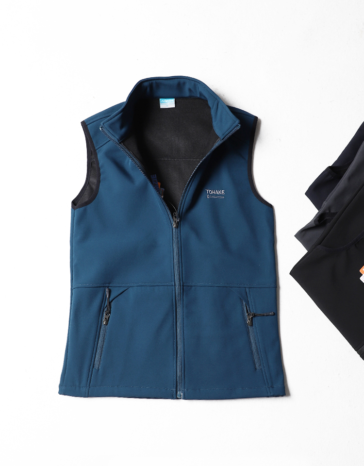 户外运动抓绒马甲男士秋冬季软壳衣登山骑行运动纯色弹力透气加绒保暖