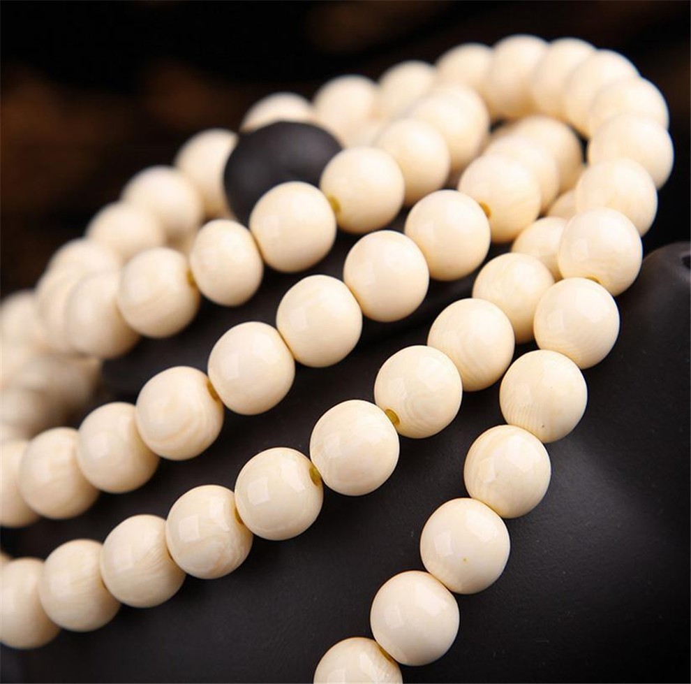 63 俏加妮专柜文玩 象牙果仿河马牙 仿象牙佛珠手链牙质手串饰品