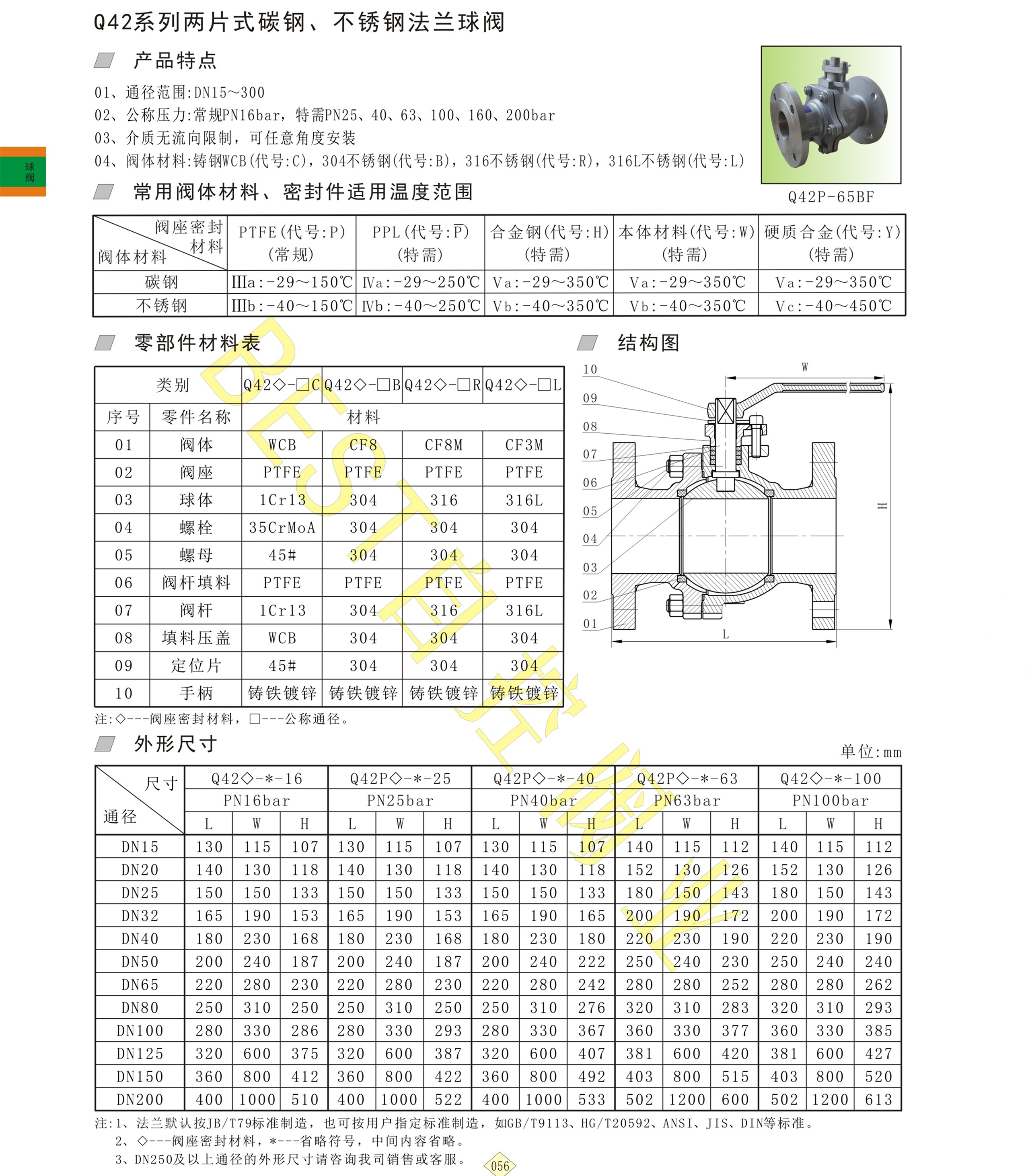 北四特球阀,碳钢球阀,q42系列手动球阀,两片式球阀,q41f-16c球阀,法兰