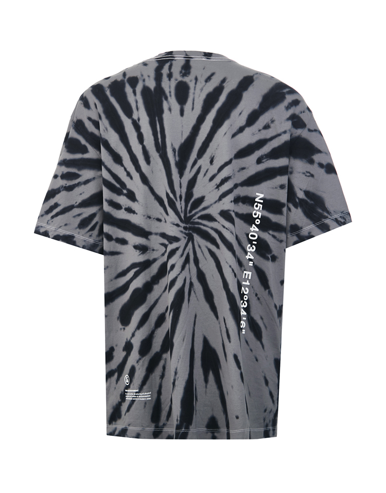 jackjones杰克琼斯秋男潮撞色扎染纯棉宽松胶印短袖t恤220301156 e42