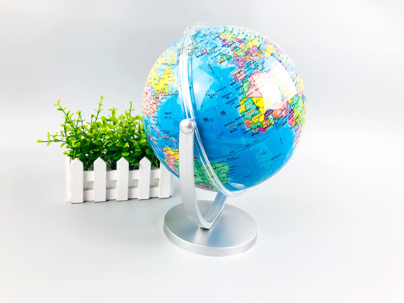 地球仪20cm新版中文政区倾角万向支架地球仪学生专用