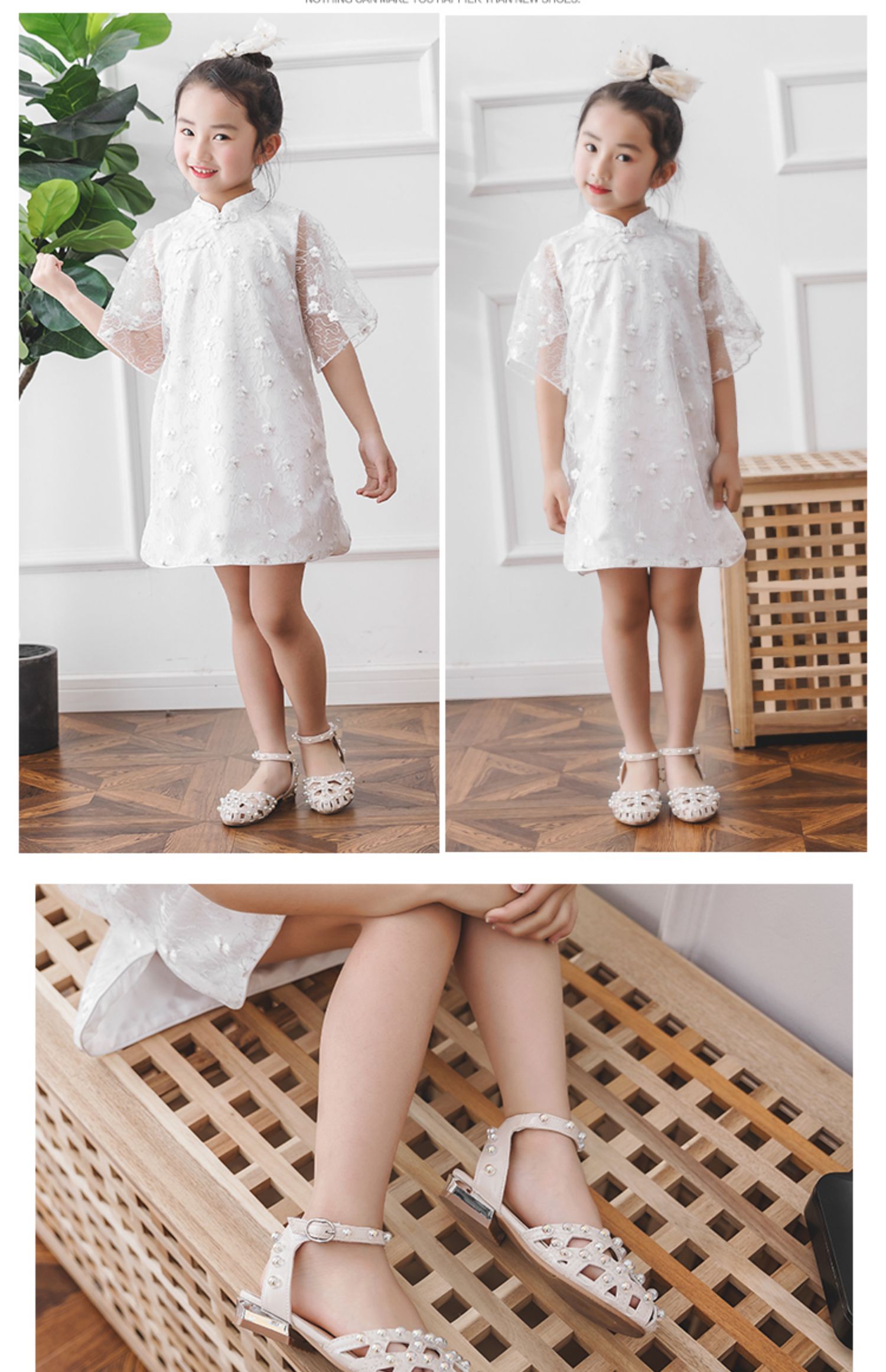 【精选好货】2-13岁女童凉鞋新款夏季时尚韩版中大童小孩高跟珍珠儿童