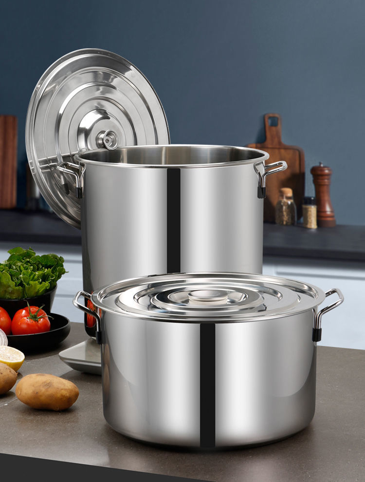 汤锅大容量不锈钢不粘圆桶带盖大汤锅商用汤桶加厚家用卤水桶米油桶大