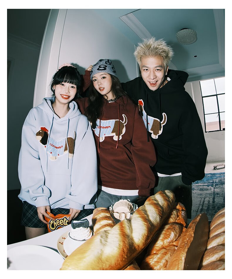 LEMANISM Sweatshirt for Men, Sausage Dog 2025 Spring And Autumn Long-Sleeve T-Shirt, Hooded Pullover, Loose-Fitting Couple's Jacket for Wome 17