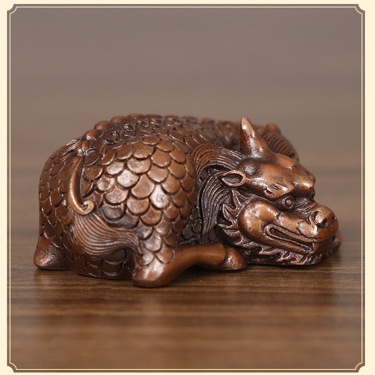 思科得 紫铜麒麟镇纸摆件客厅办公室家居工艺礼品 麒麟镇纸一对 麟