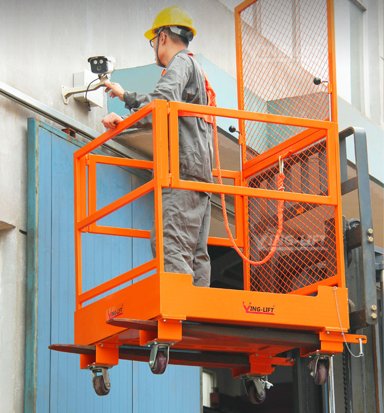 鹰力(ying-lift)叉车载人平台高空作业安全笼高空维修作业工作台可