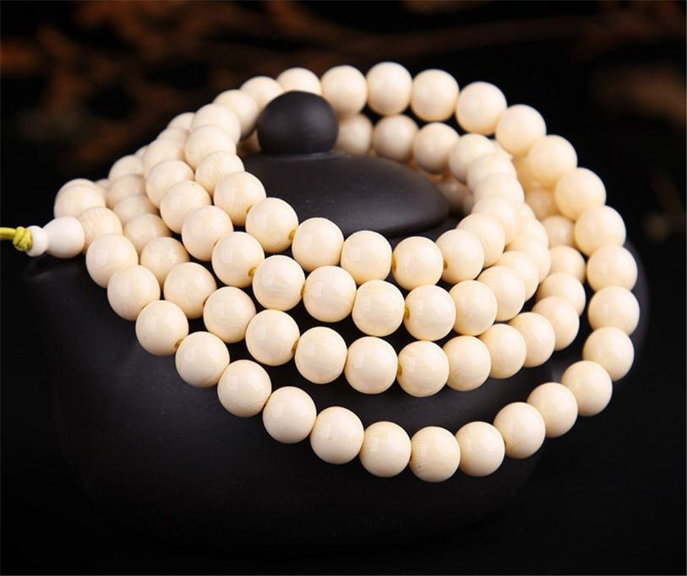 63 俏加妮专柜文玩 象牙果仿河马牙 仿象牙佛珠手链牙质手串饰品