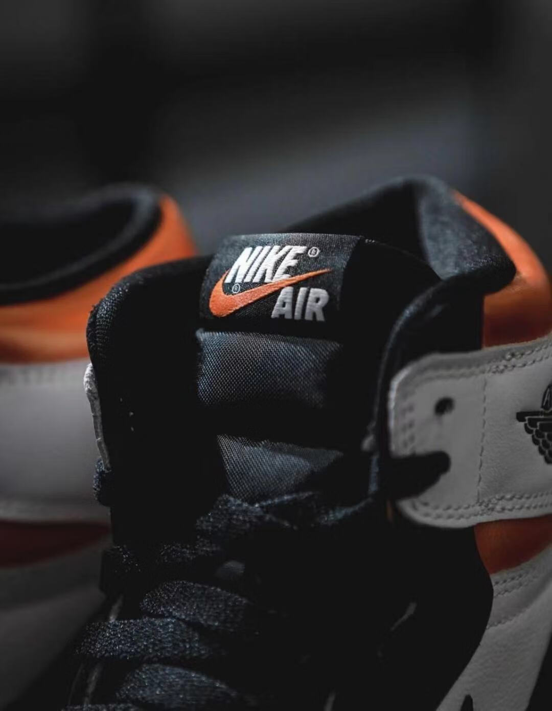 【官方旗舰】aj1retrohighog黑白橙黑脚趾扣碎4.