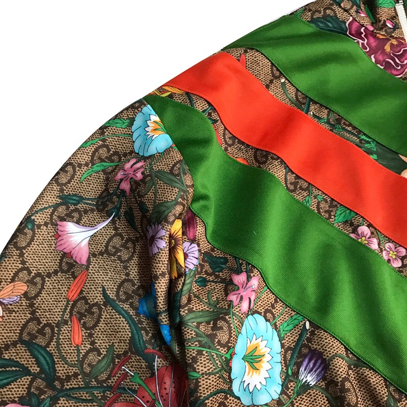 gucci古驰flora花卉女士夹克605443xjb9bbn茶色s
