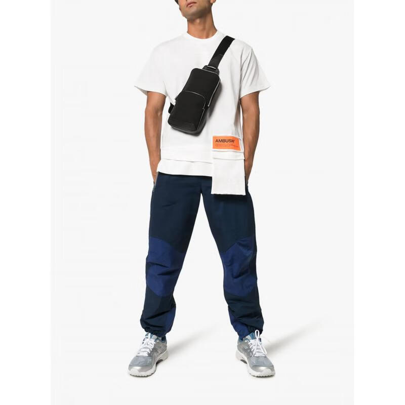 ambush t恤男士奢侈品logo贴片不对称t恤 white 1【图片 价格 品牌