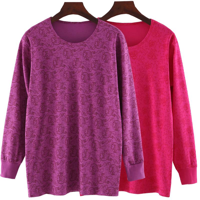 浪莎女士低领高领纯棉长袖单件秋衣薄款中老年妈妈线衣内衣上装秋冬季