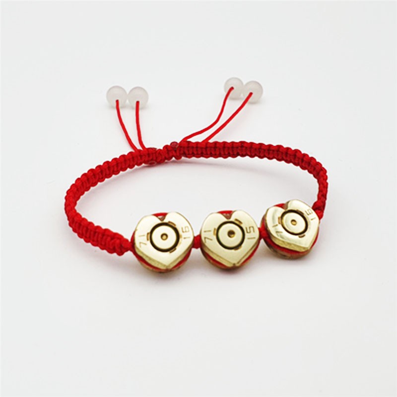 创意子弹壳工艺品送女友战友朋友子弹壳高精爱心生肖兵哥哥红绳手链