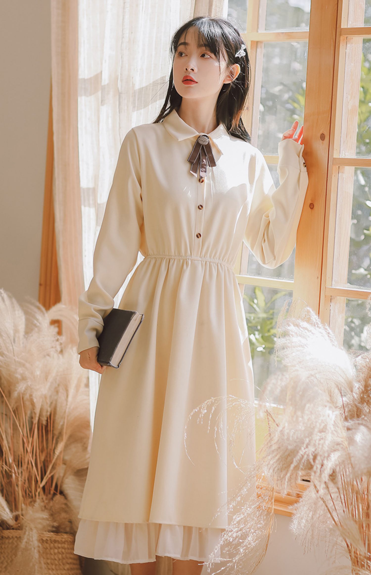 2021年早春新款女装春秋森系裙子温柔风法式连衣裙女显瘦气质长裙