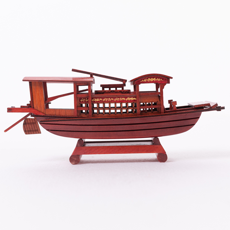 嘉兴南湖红船模型台历摆件工艺手工拼装实木乌篷船国风中式现代 71