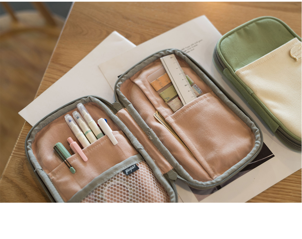 烧饼包手账包收纳包 学生笔袋大容量文具盒创意少女心可爱文具袋 芒果