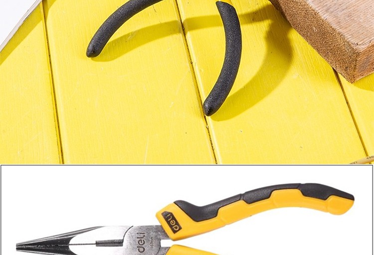 得力(deli)尖嘴钳钳子钢丝钳 尖头胶钳 工具夹钳 老虎钳子胶柄 6寸