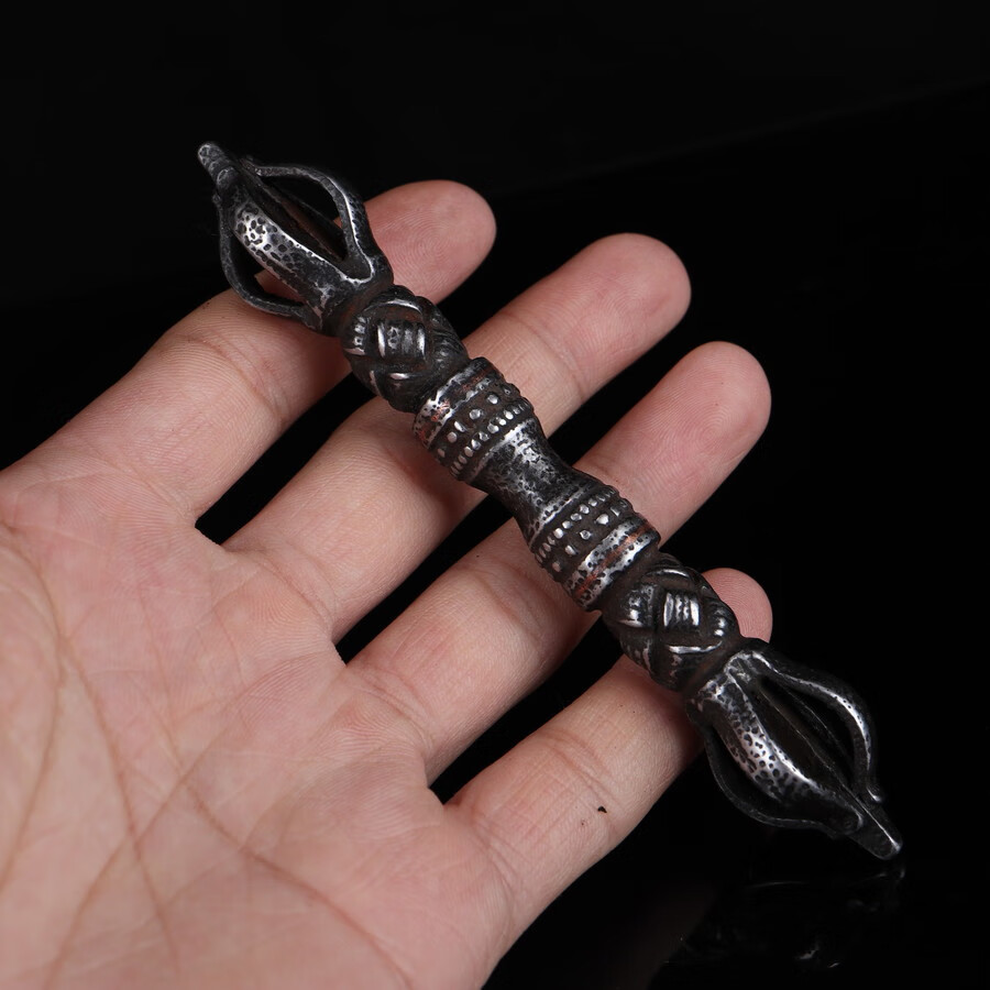 异地彩虹天铁托甲五股金刚杵手工制作天铁老铁金刚杵