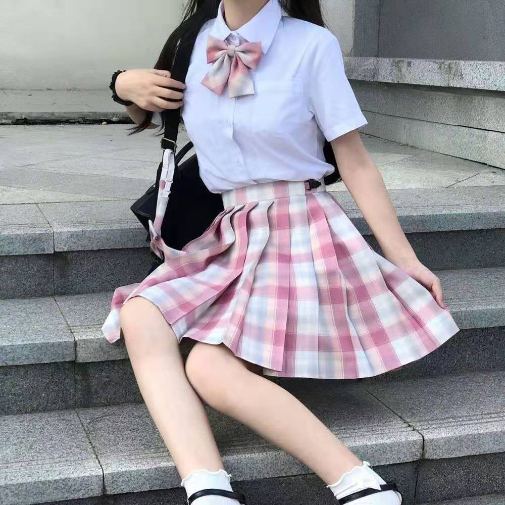 精选jk制服百褶裙jk裙子套装格裙套装学生制服套装小学初中高中生女装