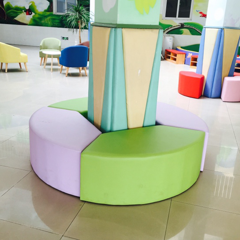 本果围柱沙发凳包柱弧形凳子幼儿园早教大厅圆形柱方形柱子防撞凳8号
