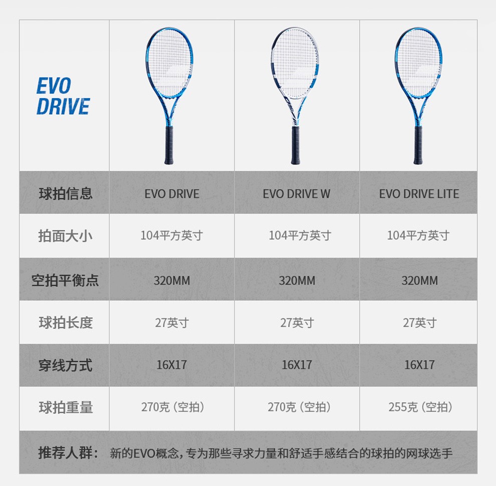 生百宝力evodrive碳纤维网球拍轻型拍101434超轻240g2号柄免费穿线