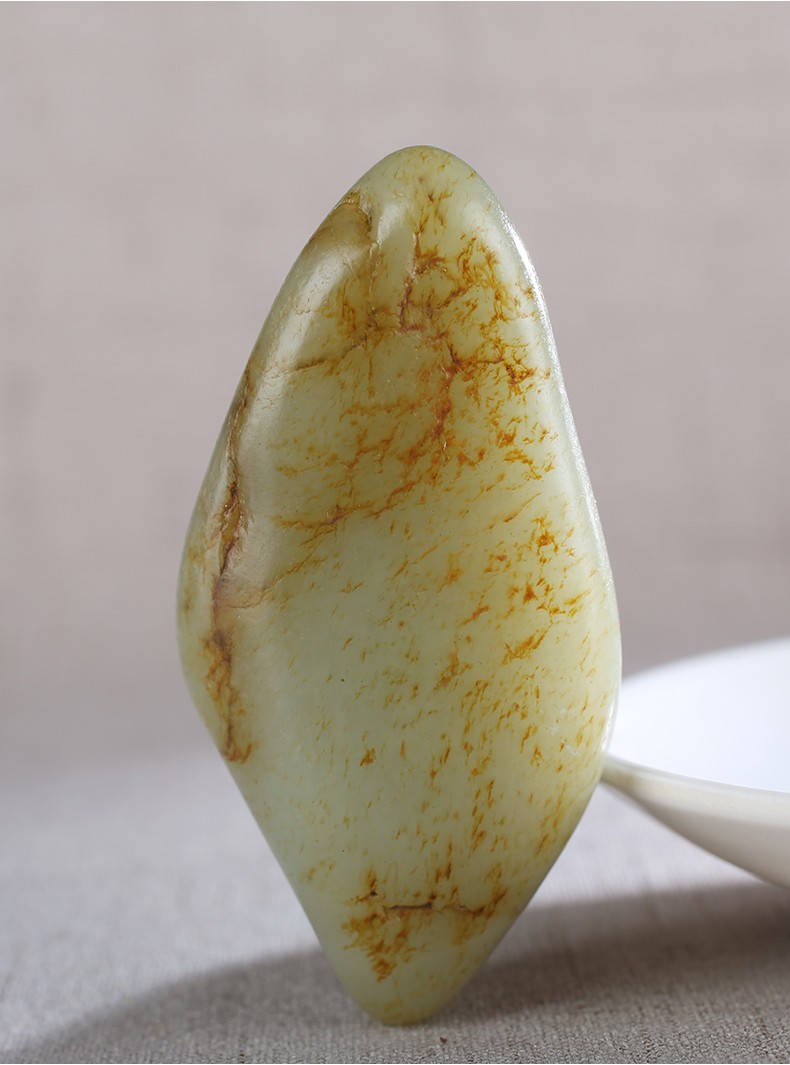 大福报 新疆和田玉籽料原石手把件 天然白玉洒金皮手玩件玉石文玩 s2