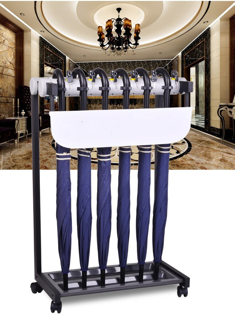 雨伞架带锁酒店商用大堂12头24门口银行收纳定制家用便民挂伞架子10头