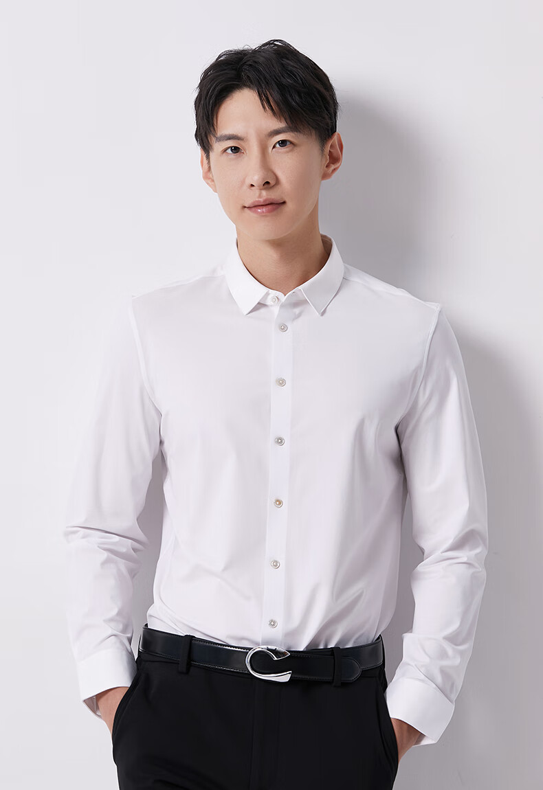 degrezero微奢零度四季款职场商务休闲男士长袖衬衫天然免熨烫白领