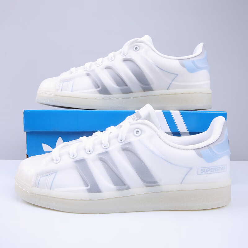 adidas阿迪达斯三叶草新款男女情侣款果冻透明贝壳头运动休闲鞋板鞋fx