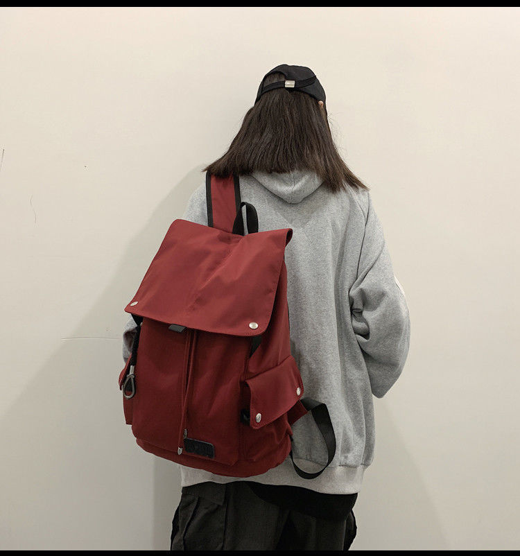 书包男潮流韩版初中生霸气大容量高中学生网红黑色大学电脑双肩包黑色