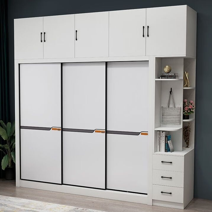 2022年新款实木衣柜推拉门组装整体移门免漆板现代卧室柜子 单衣柜 1.