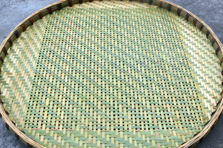 竹编筛子圆形有孔农家手工竹筛家用晾晒装饰收纳表演细孔粗孔米筛 e款