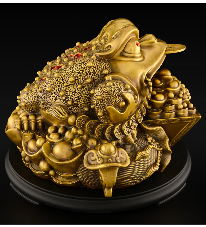 天祥缘黄铜金蟾摆件招聚宝盆金蝉财店铺开业特大号三足金蟾蜍7号蟾王