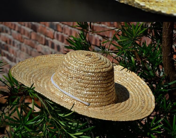 鹿凌青 草帽大号农民农用编织草帽遮阳防晒工地工用帽子男儿童大沿