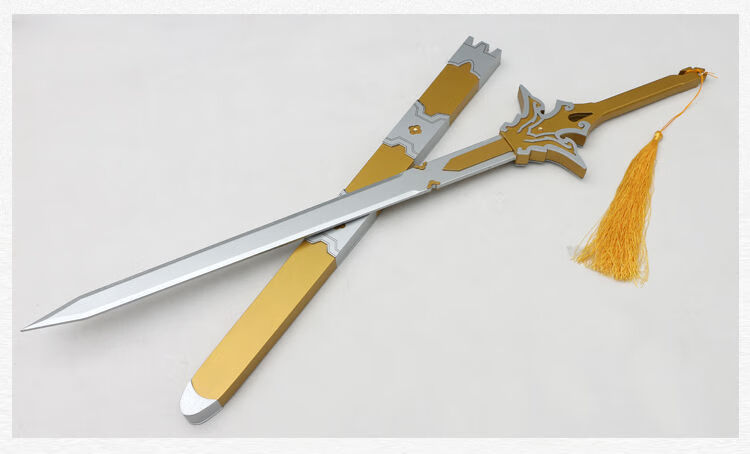 动漫cos江澄少年三毒佩剑金凌岁华剑道具木制未开刃 岁华剑(剑架 背带