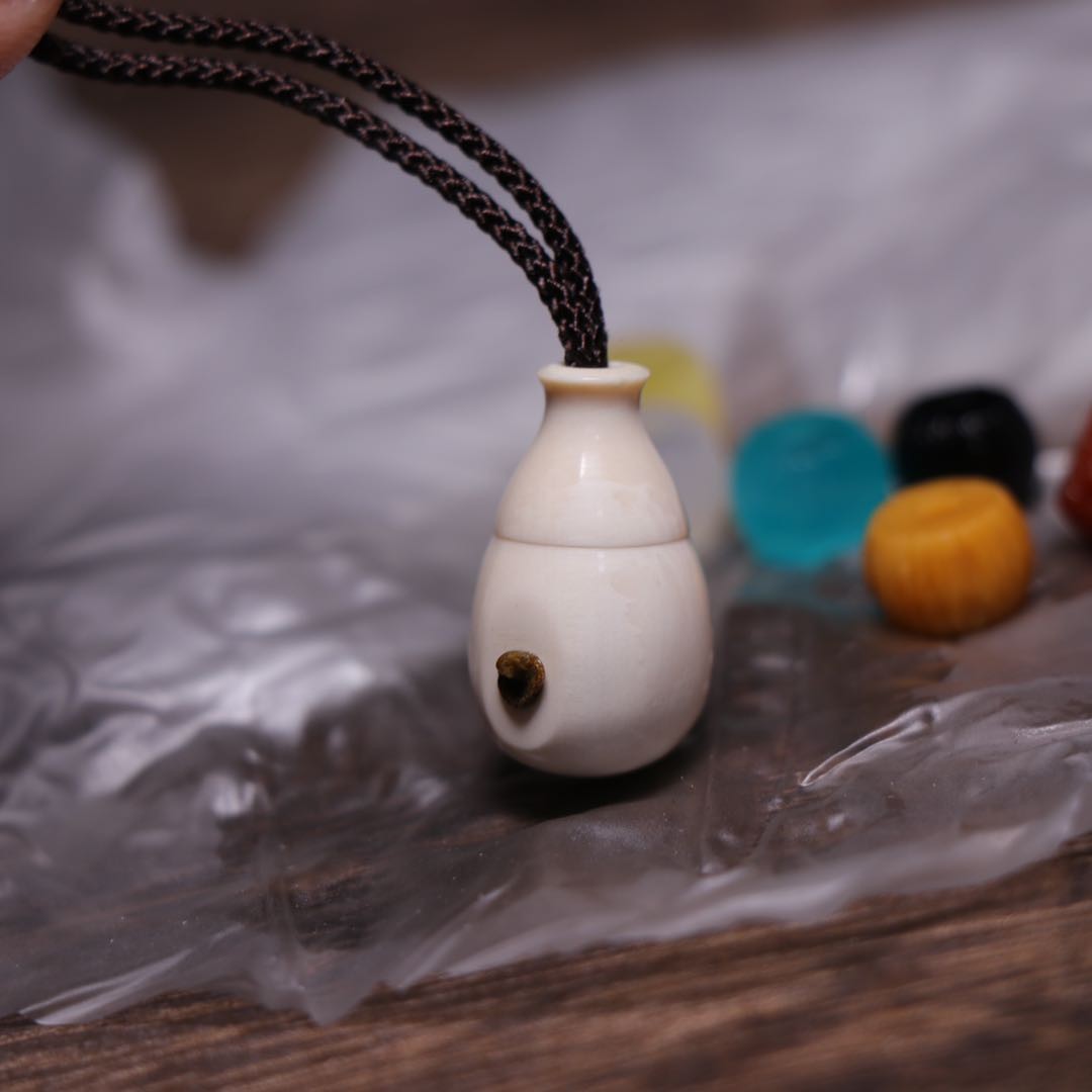 纯手工猛犸象牙西施壶三通佛头配饰百香星月金刚菩提配件对孔11mm左右